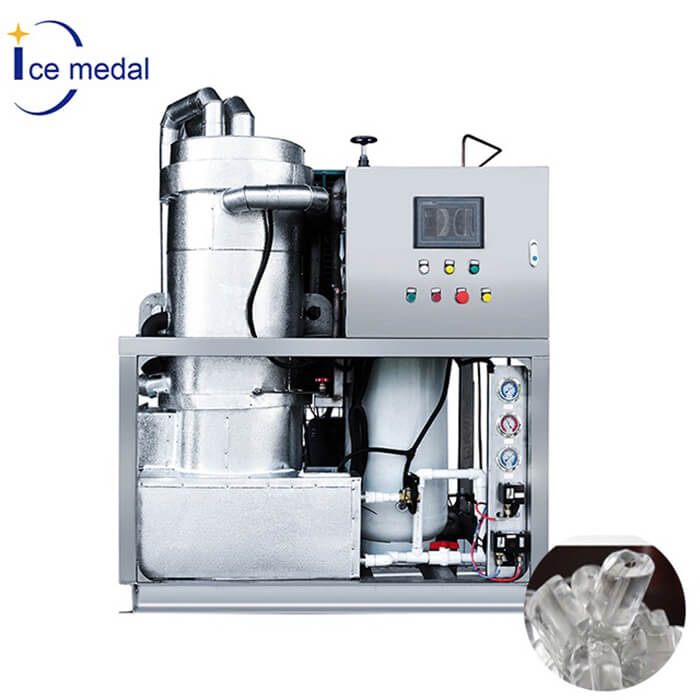 Máquina de gelo com tubo controlador PLC Icemedal IMT1 de 1 tonelada por dia, popular nas Filipinas