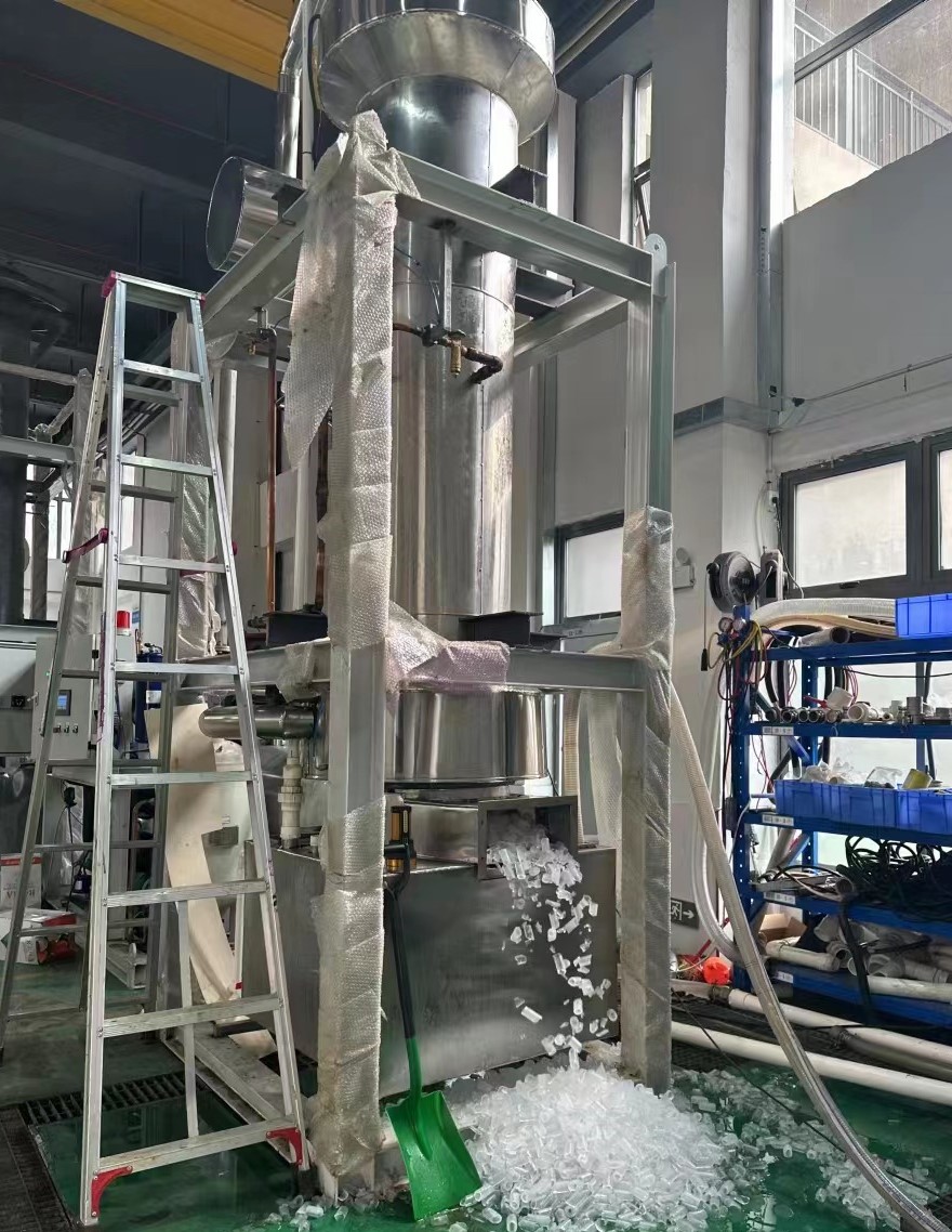 teste de saída de gelo da máquina de gelo em tubo