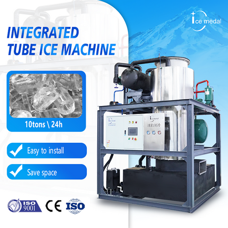 ICEMEDAL IMT10 10 toneladas por dia Máquina de gelo de tubo tubular integrado