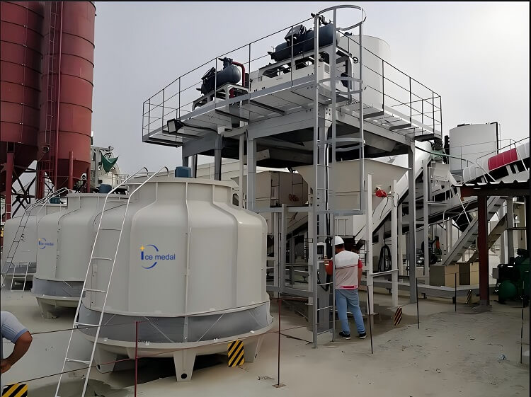máquina de gelo em flocos para resfriamento de concreto