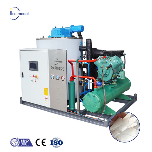 Máquina industrial de 5 toneladas do floco de gelo de Icemedal com refrigerar de água/resfriamento de ar