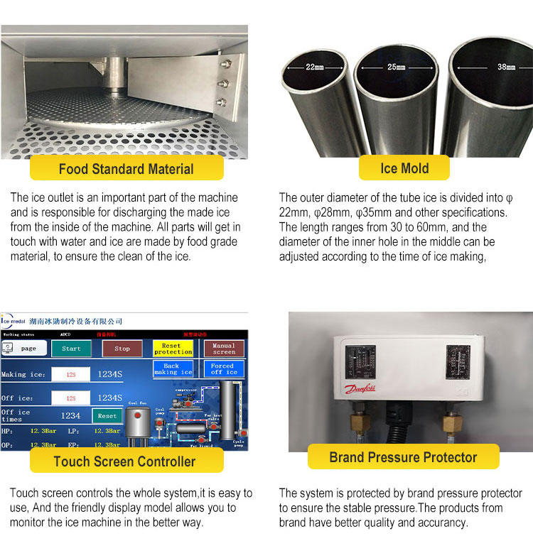 detalhes das pe&ccedil;as da m&aacute;quina de gelo em tubo