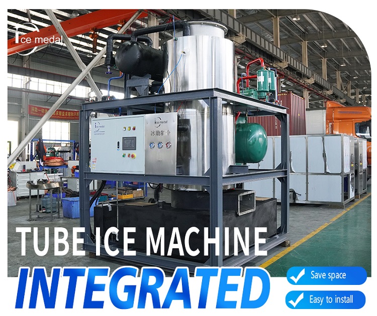 máquina de gelo de tubo integrado
