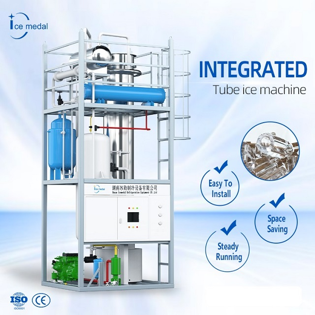 Máquina de fabricação de gelo de tubo de grande capacidade personalizada 10-30 toneladas Filipinas para fábrica de gelo