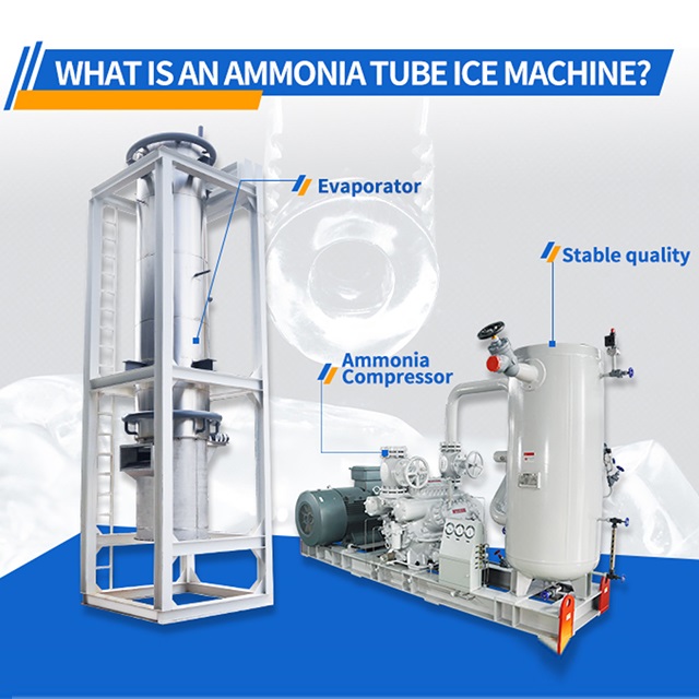 Máquina de tubo de gelo de amônia com produção diária de 100 toneladas está pronta para envio