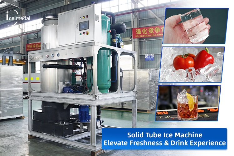 Máquina De Gelo Industrial Em Tubo Sólido: Melhorar A Frescura E A Experiência De Suas Bebidas