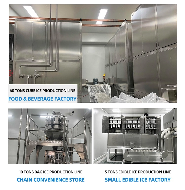 Projetos instalados de linha comercial de produ&ccedil;&atilde;o de gelo em cubos e sacos de gelo para a ind&uacute;stria de bebidas aliment&iacute;cias.webp