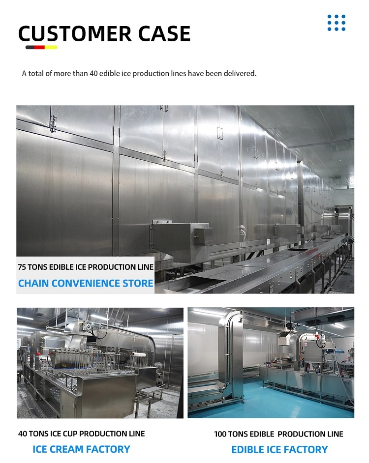 Casos de clientes de linha de produ&ccedil;&atilde;o de gelo comest&iacute;vel, projetos comerciais de fabrica&ccedil;&atilde;o de gelo 75T 40T 100T.webp
