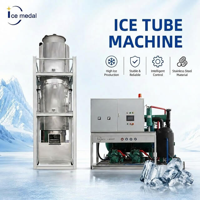 Máquina de gelo tubular Icemedal IMT20 de 20 toneladas por dia para venda nas Filipinas